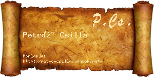 Petró Csilla névjegykártya