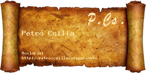Petró Csilla névjegykártya